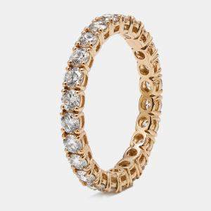 Pre Owned 1.25 cts Round Brilliant Lab Grown Diamonds 18k Rose Gold Eternity Band Ring Size 52