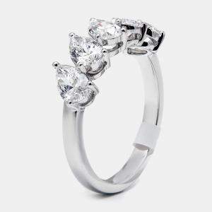 1.7 cts Pear Brilliant Lab Grown Diamonds 18k White Gold Ring Size 54