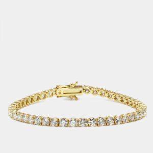 Pre Owned 5.30 cts Round Brilliant Lab Grown Diamonds 18k Yellow Gold Tennis Bracelet