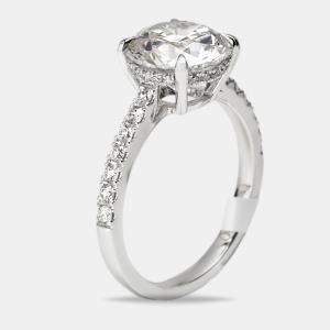 Pre Owned 3.25 cts Round Brilliant Lab Grown Diamond 18k White Gold Ring Size 54