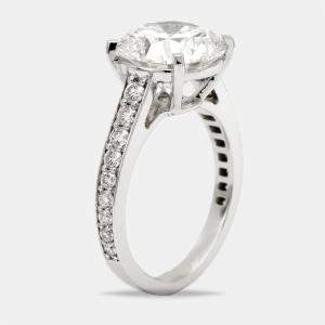 5.5 cts Round Cut Lab Grown Diamond 18k White Gold Ring Size 52