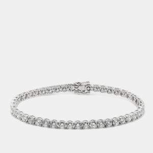 10.8 cts Round Cut Lab Grown Diamond 14k White Gold Bracelet
