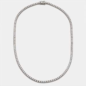 13.50 cts Round Lab Grown Diamond 18k White Gold Necklace