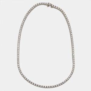 17.5 cts Round Lab Grown Diamond 18k White Gold Necklace