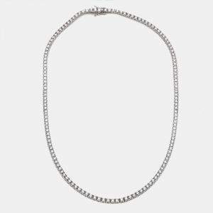 Pre Owned 10.00 cts Round Lab Grown Diamonds 18k White Gold Tennis Necklace