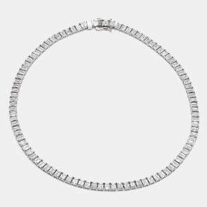 Pre Owned 40.93 Cts Emerald 18K White Gold Lab Grown Diamonds Necklace