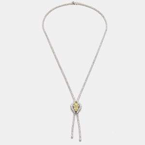 Pre Owned 13 Cts Pear Round 18K White Gold Lab Grown Diamonds Necklace