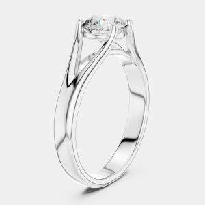 Pre Owned 5.00 ct Round 18k White Gold Solitaire Lab Grown Diamond Band Size 53