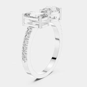 Pre Owned 6.2 cts Multi-Shape 18k White Gold Lab Grown Diamond Ring Size 53