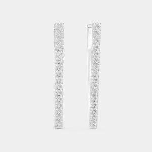 Pre Owned 1.00 ct Round Cut 18k White Gold Lab Grown Diamond Earrings