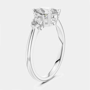 Pre Owned 1.50 ct Pear Cut 18k White Gold Lab Grown Diamond Ring Size 53