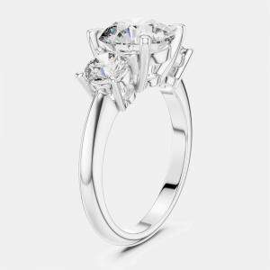 Pre Owned 3.00 cts Round 18k White Gold Lab Grown Diamond Ring Size 53