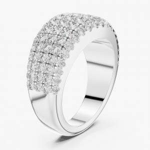 Pre Owned 2.00 Fancy Round Cut 18k White Gold Lab Grown Diamond Ring Size 53