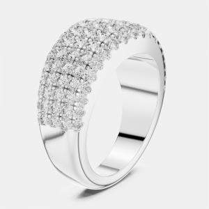 Pre Owned 2.00 Fancy Round Cut 18k White Gold Lab Grown Diamond Ring Size 53