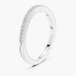 Pre Owned 0.2 ct Side Stack Round Cut 18k White Gold Lab Grown Diamond Ring Size 53