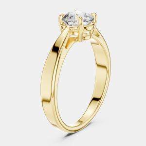 Pre Owned 5.00 cts Round 18k Yellow Gold Solitaire Lab Grown Diamond Band Size 53