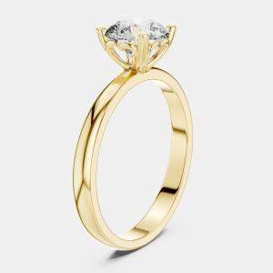 Pre Owned 6.00 cts Round 18k Yellow Gold Solitaire Lab Grown Diamond Band Size 53