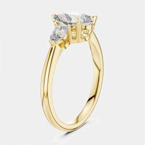 Pre Owned 1.50 cts Pear Cut 18k Yellow Gold Lab Grown Diamond Ring Size 53