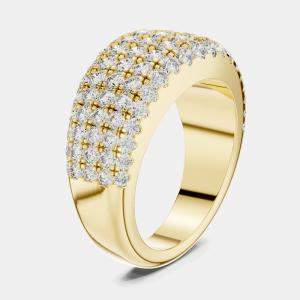 Pre Owned 2.00 Fancy Round Cut 18k Yellow Gold Lab Grown Diamond Ring Size 53