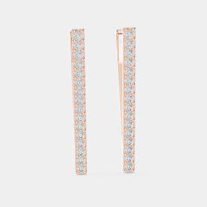 Pre Owned 1.00 cts Round Cut 18k Rose Gold Lab Grown Diamond Earrings