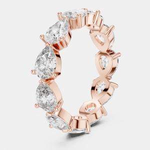 Pre Owned 3.00 cts Pear Cut 18k Rose Gold Lab Grown Diamond Ring Size 53