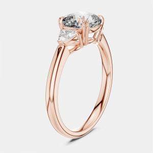 Pre Owned 2.00 cts Cushion & Triangle Cut 18k Rose Gold Lab Grown Diamond Ring Size 53