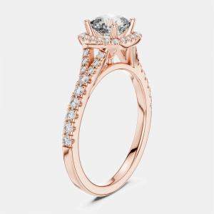 Pre Owned 1.00 cts Round 18k Rose Gold Lab Grown Diamond Ring Size 53