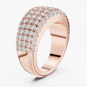 Pre Owned 2 ct Fancy Round Cut 18k Rose Gold Lab Grown Diamond Ring Size 53