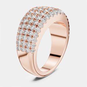 Pre Owned 2 ct Fancy Round Cut 18k Rose Gold Lab Grown Diamond Ring Size 53