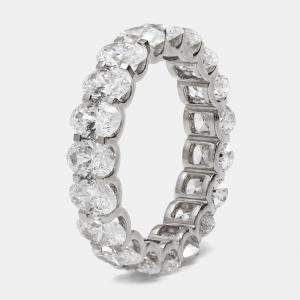 Pre Owned 4.80 cts Oval Brilliant Lab Grown Diamond 18k White Gold Eternity Band Ring Size 53