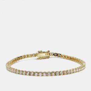 Pre Owned 3.50 cts Round Brilliant Lab Grown Diamonds 18k Yellow Gold Tennis Bracelet