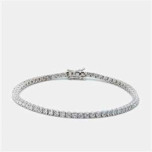 Pre Owned 3.50 cts Round Brilliant Cut Lab Grown Diamonds 18k White Gold Tennis Bracelet