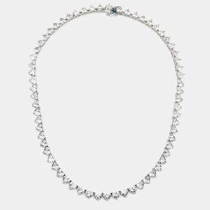 Pre Owned 33.5 cts Heart Lab Grown Diamond 18k White Gold Necklace