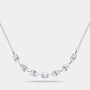 Pre Owned 3 cts Lab Grown Diamond 18k White Gold Necklace