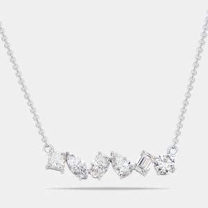 Pre Owned 3 cts Lab Grown Diamond 18k White Gold Necklace