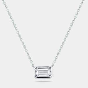 Pre Owned 1.2 cts Lab Grown Diamond 18k White Gold Necklace