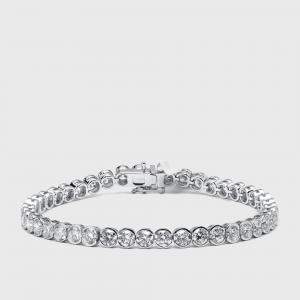 Pre Owned 10.5 cts Round Lab Grown Diamond 18k White Gold Bracelet