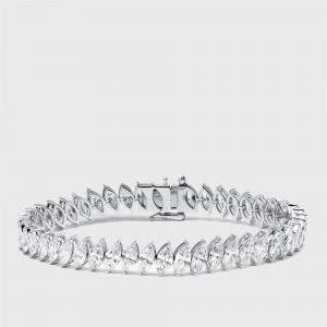 Pre Owned 13.5 cts Marquise Lab Grown Diamond 18k White Gold Bracelet