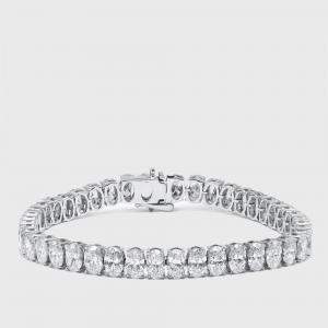 Pre Owned 18 cts Oval Lab Grown Diamond 18k White Gold Bracelet