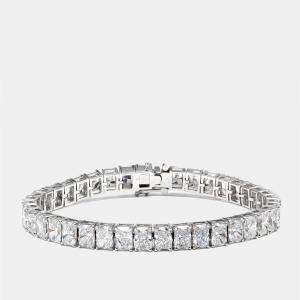 Pre Owned 20 cts Radiant Lab Grown Diamond 18k White Gold Bracelet