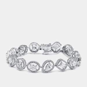 Pre Owned 9.5 cts Lab Grown Diamond 18k White Gold Bracelet