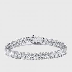 Pre Owned 15.5 cts Pear Lab Grown Diamond 18k White Gold Bracelet