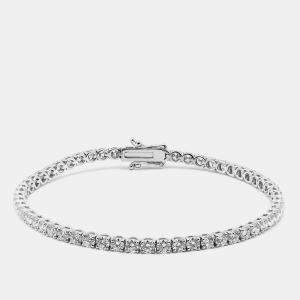 Pre Owned 5.20 cts Round Brilliant Lab Grown Diamonds Sterling Silver 925 Tennis Bracelet