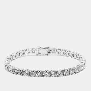 Pre Owned 9.5 cts Round Brilliant Lab Grown Diamonds Sterling Silver 925 Tennis Bracelet