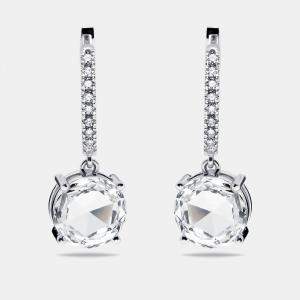 Pre Owned 6.4 cts Modified Round Lab Grown Diamonds 18k White Gold Earrings