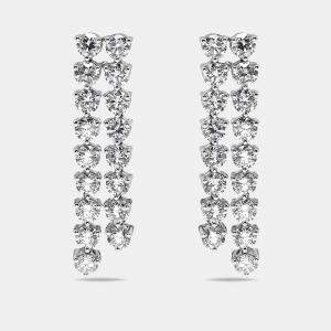 Pre Owned 9.7 cts Round Lab Grown Diamonds 18k White Gold Earrings