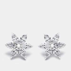 Pre Owned 5.7 cts Marquise Lab Grown Diamonds 18k White Gold Earrings