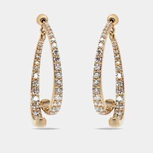 Pre Owned 2.1 cts Round Lab Grown Diamonds 18k Yellow Gold Earrings