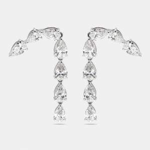 Pre Owned 8.00 cts Pear Lab Grown Diamonds 18k White Gold Earrings