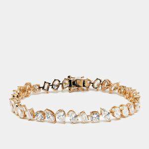 Pre Owned 11.3 cts Mix shape Lab Grown Diamonds 18k Yellow Gold Bracelet